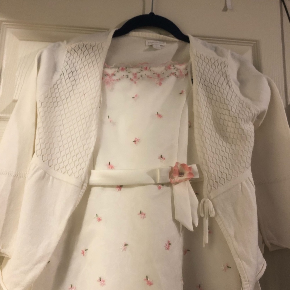 cute dress w white cardigan 👗